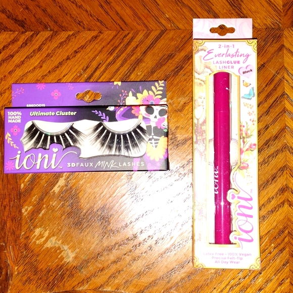 ioni Makeup Ioni 2 In Everlasting Lash Black Liner Glue And Lashes